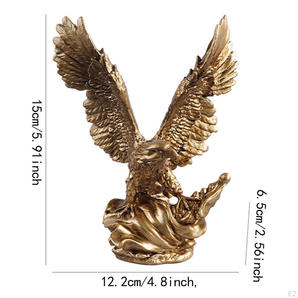 Animal Sculpture Eagle Statue Birthday Gift Collectible Ornament Resin Figurine for Office Cabinet