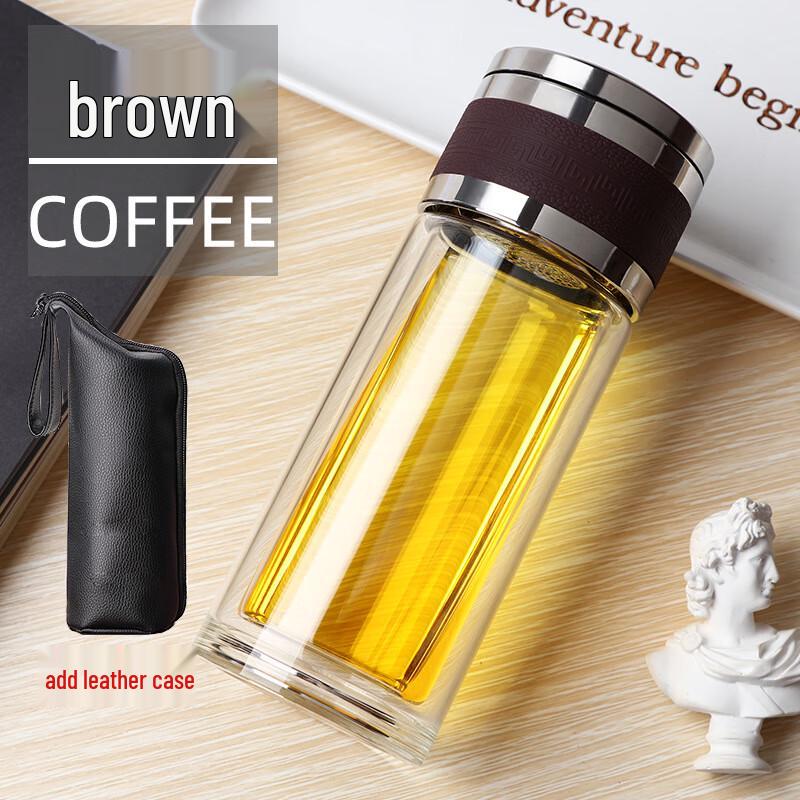 FAWLES Double-Wall Tea Infuser Glass Bottle