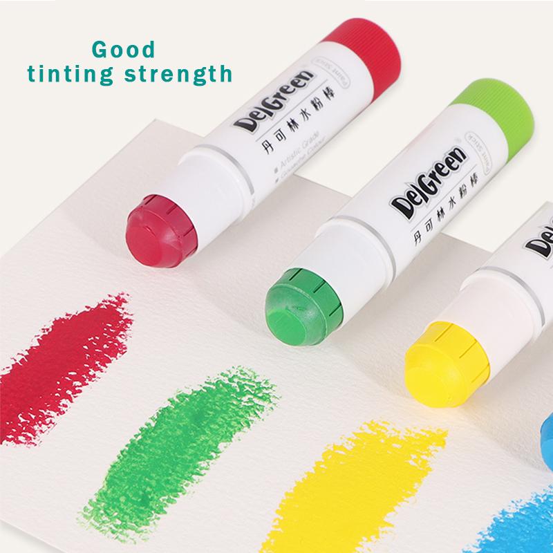 DELGREEN KÜNSTLERQUALITÄT Weiche feste Gouache-Farbstifte/Pastelle/Buntstifte Basic/Macaron 12/18 Farben Zeichnen Sicher Ungiftige Pastelle