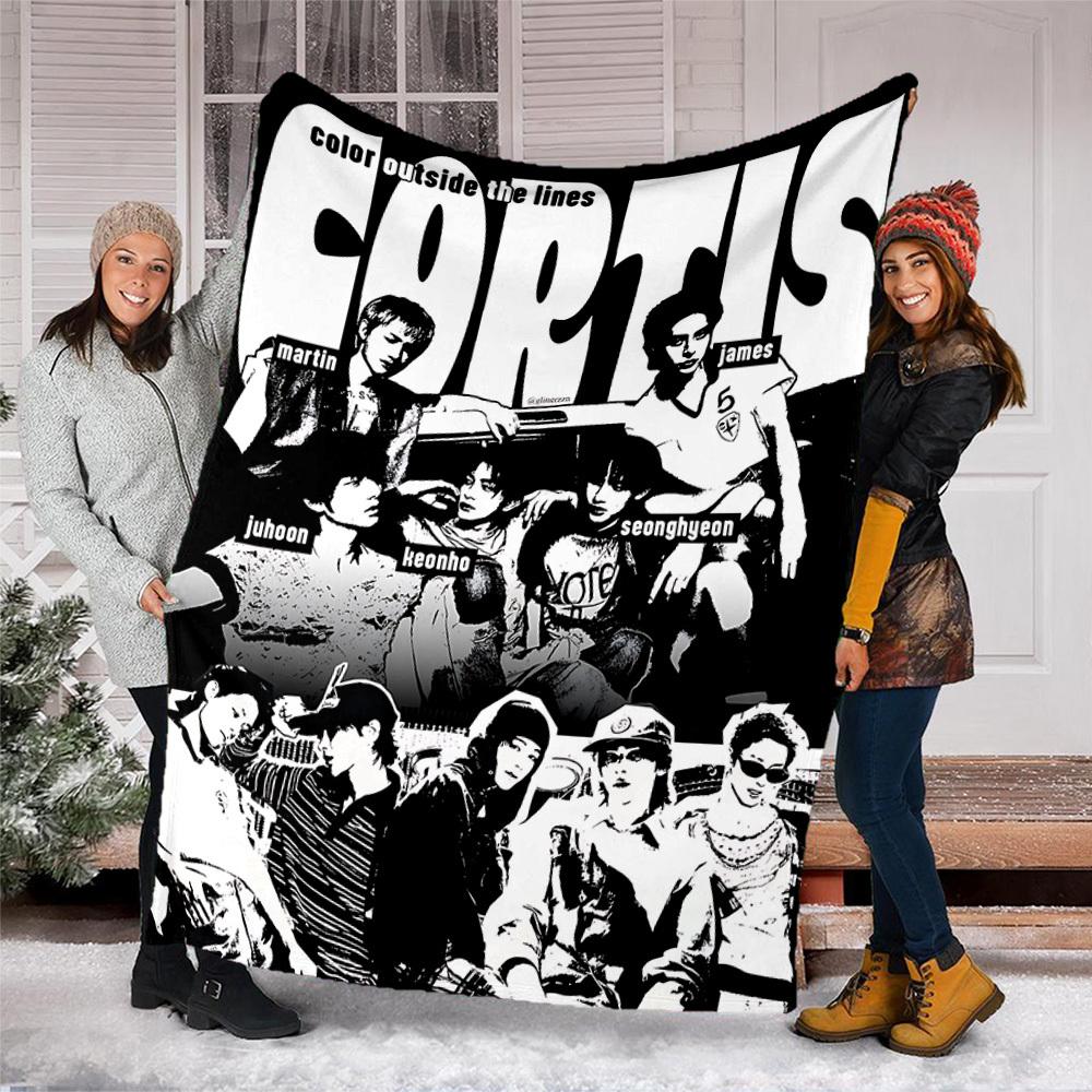 1pc K Pop, Cortis Outdoor Personalized Flannel Blanket, Soft, Lightweight Personalized Flannel Blanket, Digital Printing,