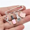 Fashion Nail Art Brooch Vintage Jewelry Mini Nail Art Nail Polish Scissors Pin Brooches