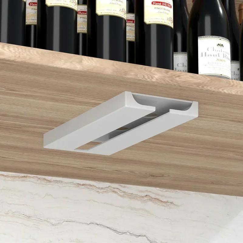 

Wine Glass Rack Non-Drilled Cup Holder for Kitchen Dining Room - Upside Down Hanging Storage for Household Bar Glasses білий