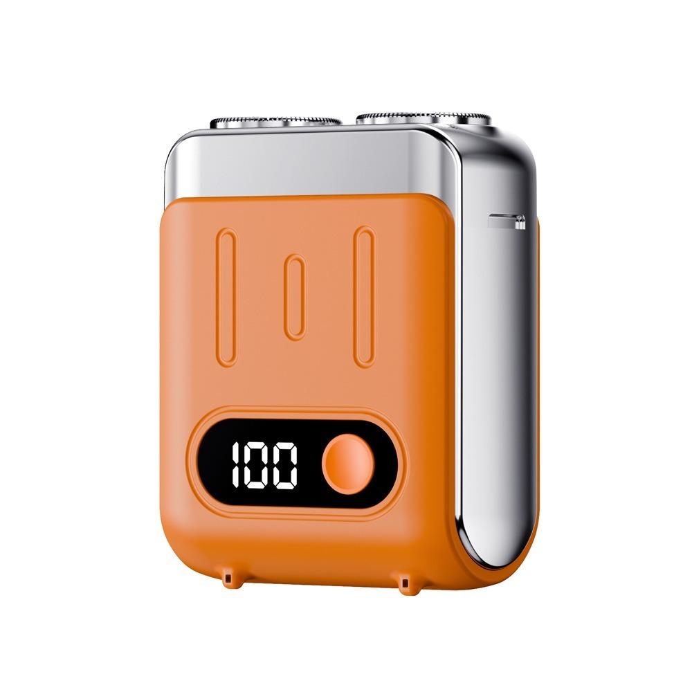 Rechargeable Electric Shaver Dual Head Men's Beard Trimmer Mini Rotary Razor  Travel