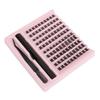 100 trsů umělých řas Tloušťka D Zakřivení DIY Prodlužování řas s 3ml lepidlem Pinzeta