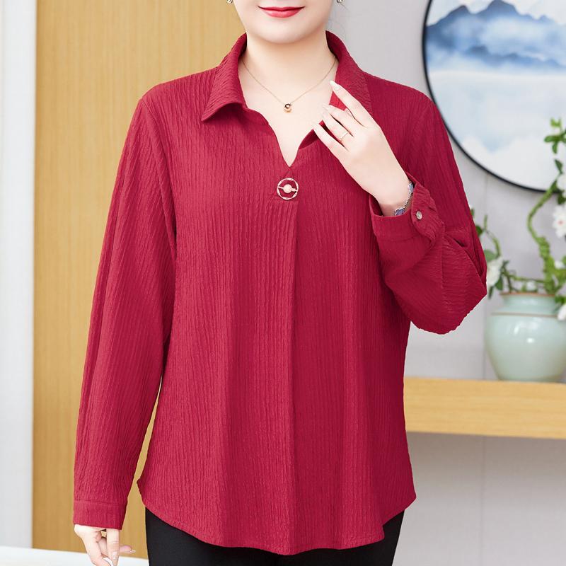 Plus Size 3XL-8XL Oversize Elegant Blouses for Women Tops Loose Long Sleeve Shirt Vintage Clothes