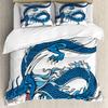 Fantasy Duvet Cover Knight Don Quixote Horse On Dragon Valley Medieval Image Print Double Queen King Size Polyester Qulit Cover