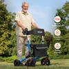 Rollator Walker with Seat for Seniors, Ultra Compact 3-Fold Rolling Walker, Lightweight Aluminum Mobility Walking Aid with PU Solid Wheels, Adjustable