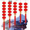 Flocked Red String Lanterns for Festive Decor