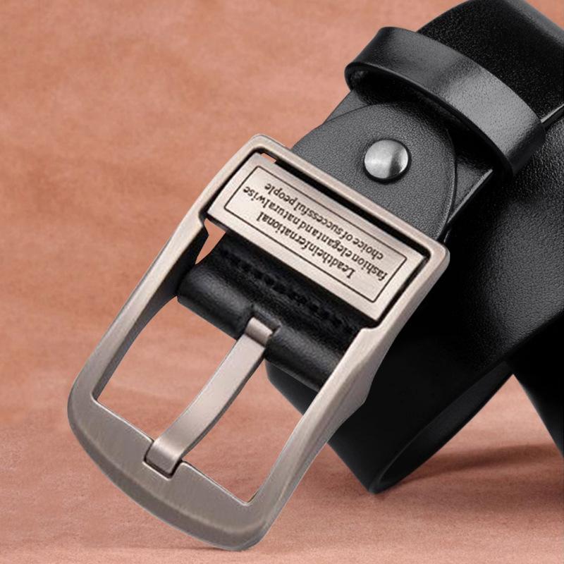 Flip Buckle Belt Solid Alloy Buckle Thickened Belt Belt Men's Belt Pin Buckle Business Belt Men's Pants Belt