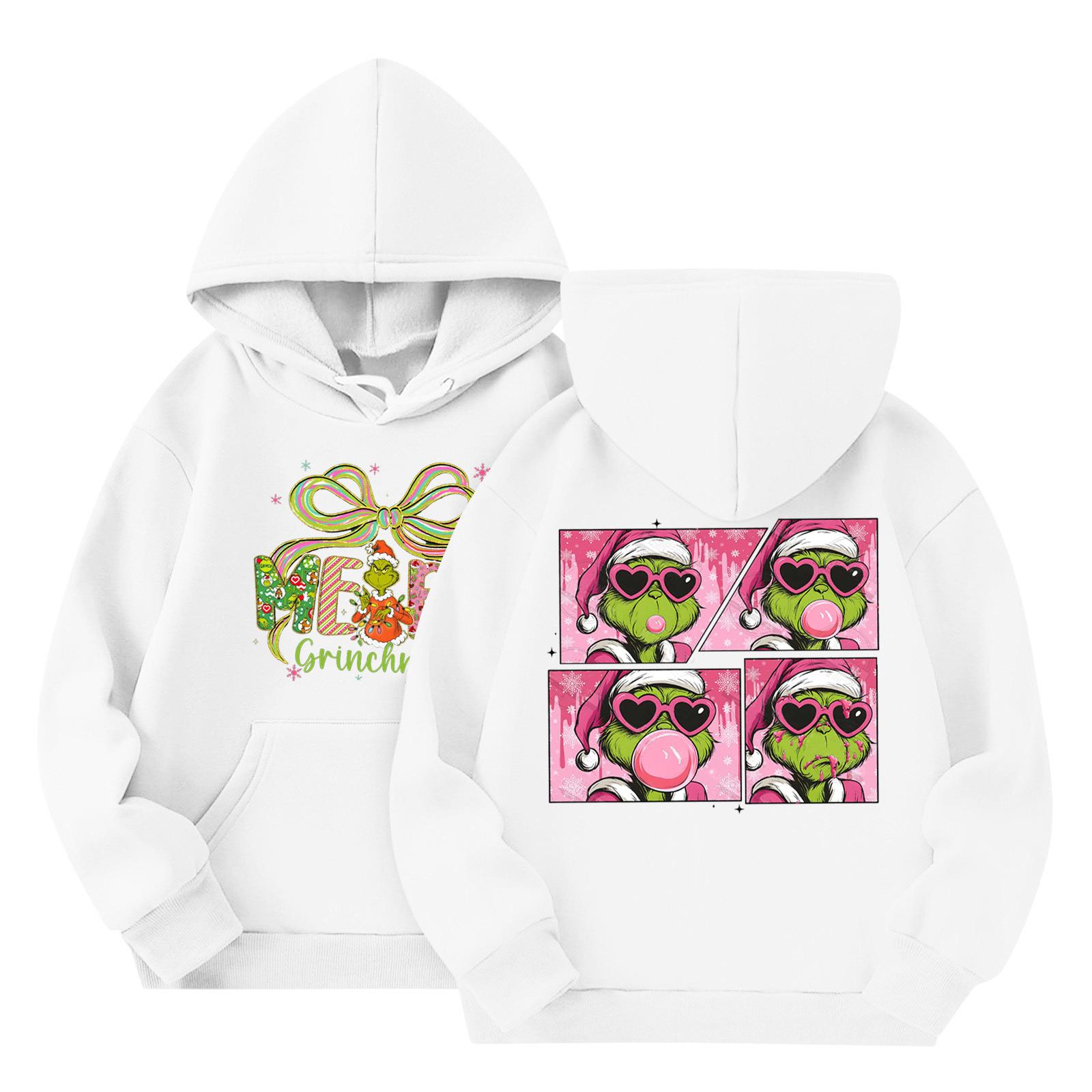 

Child Fashion Lightweight Long Sleeve Pullover With Pockets Print Hoodie 160 білий