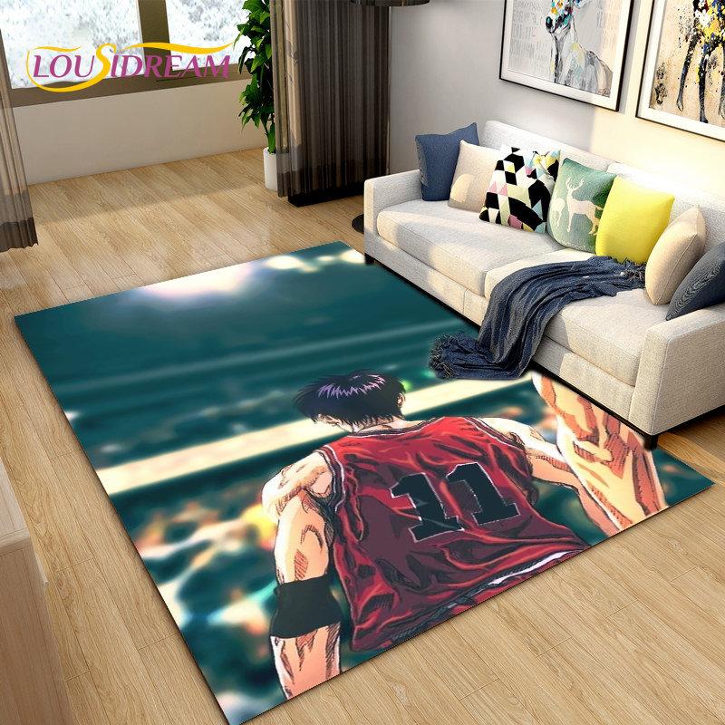 Slam Dunk Japan Anime Cartoon Bereich Teppich, Teppich Teppich für Wohnzimmer Schlafzimmer Sofa Fußmatte Dekoration, Kinder spielen rutschfeste Bodenmatte