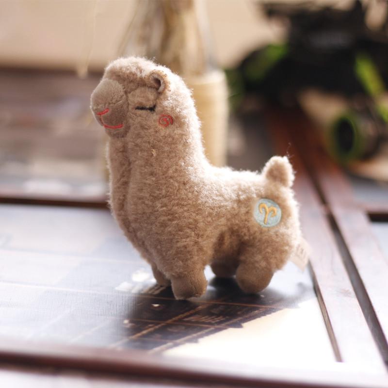 Cute Cartoon Alpaca Plush Toy Mini Fluffy Lamb Doll Keychain For Bags