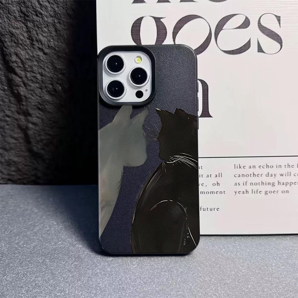 Couple Doodling Cats Phone Silicone Shockproof Case For IPhone 15 17 16 14 13 12 11 Pro Max 17 Air Phone Soft Protection Cover