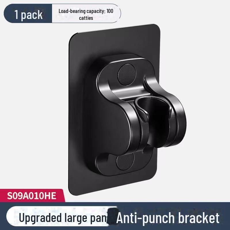 

Многофункциональный регулируемый душевой гарнитур Black Warrior с усилителем и функцией остановки воды Nail-free seat чёрный