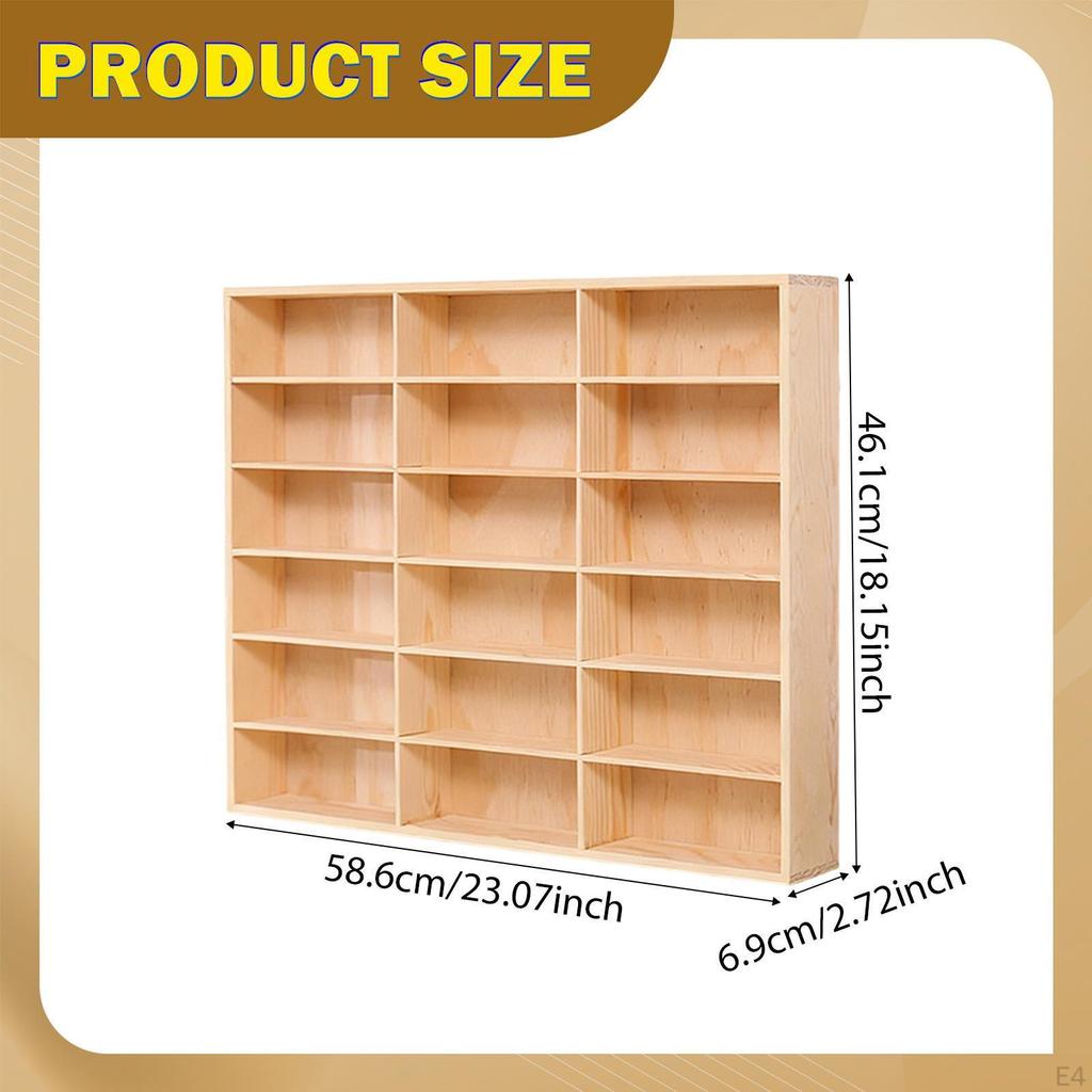 Wooden Toy Car Display Shelf Cabinet Home Party Gift Storage Rack Organizer Case for Farmhouse