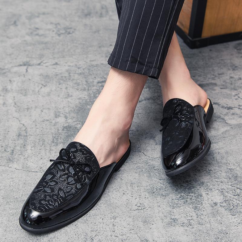 Designer de Mod Brand Italian de Lux Pantofi Loafers Sandale Casual din Piele pentru Bărbați Pantofi Jumătate pentru Bărbați de Afaceri Muli Bărbați Albi Negri Papuci