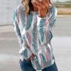 Damen Casual Fashion Print Langarm Rundhals Pullover T-Shirt Top