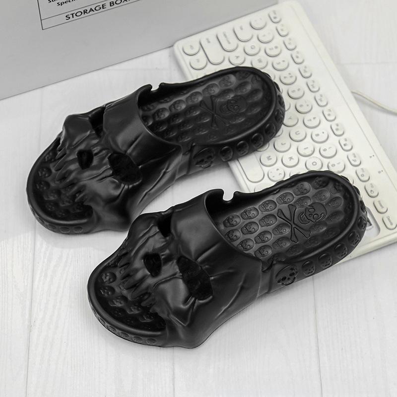 Halloween Personalized Skull Home Slippers Men Women Indoor Fun Slides Thick Bottom of Beach Non-slip Leisure Women Sandals
