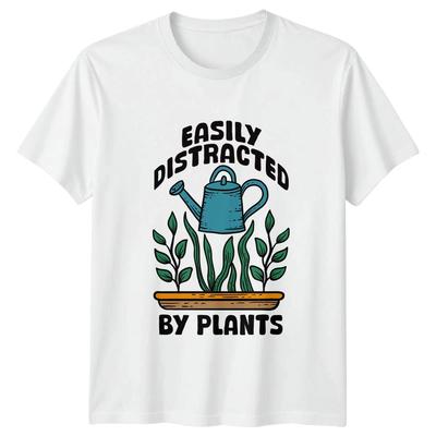 Easily Distracted By Plants Womens T-Shirt Indoor Plants Gardening Gift For Her