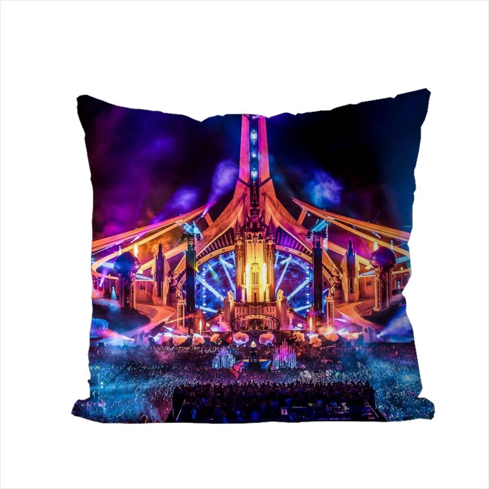 TOMORROWLAND Music Festival Pillow Case For Car Sofa Decorative Home Double-sided Print Plush Square Throw Pillow Cushion Cover