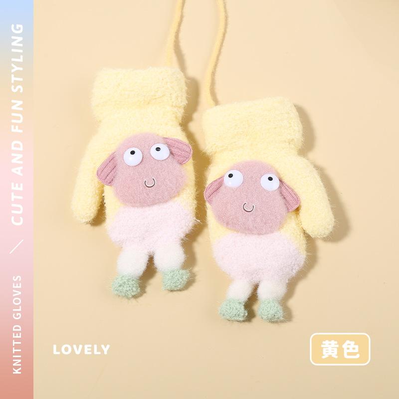 0-3Y Baby Cartoon Label Mittens Winter Warm Kids Girls Gloves Soft Hand Warmer Children Boys Thick Child Fleece Baby Mittens