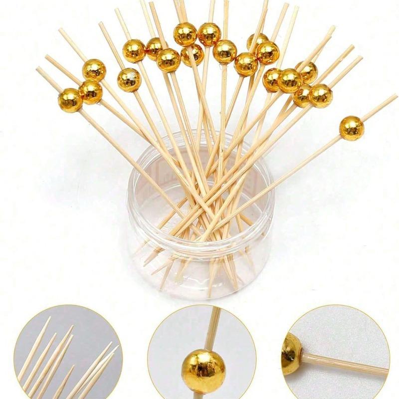 Fruit Skewers, Bamboo Sticks, Flower Picks, Fruit Kabobs, Creative Art Toothpicks, Cocktail Decorated Bamboo Sticks, Cake & Burger Art Forks