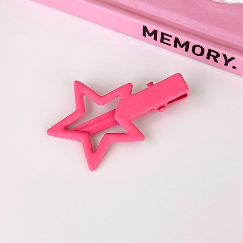 Cute Star Barrettes Clip Hairpin Y2K Girls Ornaments Headdress Hair Accessories Harajuku Barrettes Clip Bangs Hairpin