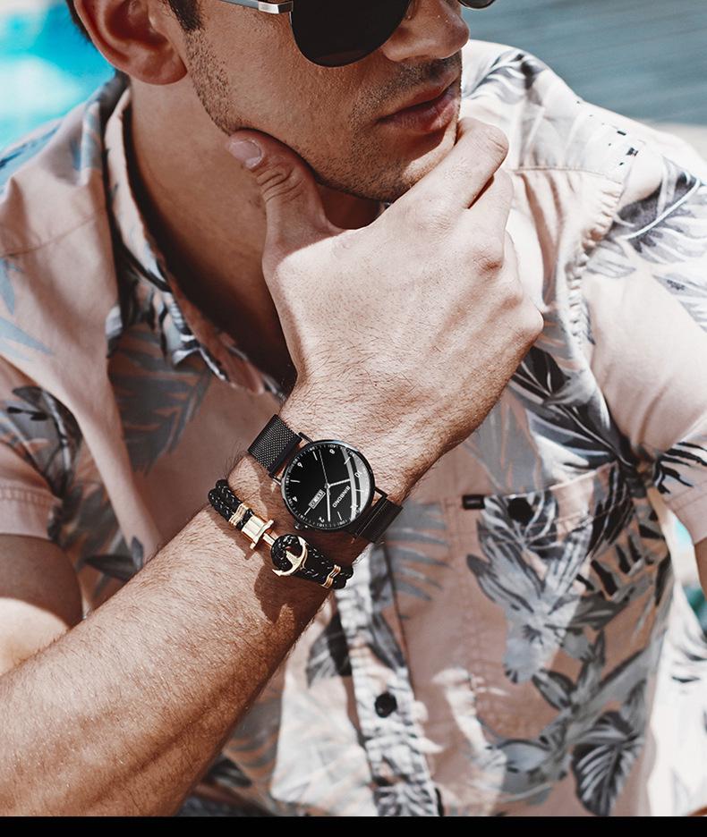 Men's Waterproof Ultra-Thin Quartz Watch - Automatic Mechanical, Trendy for Junior High Students