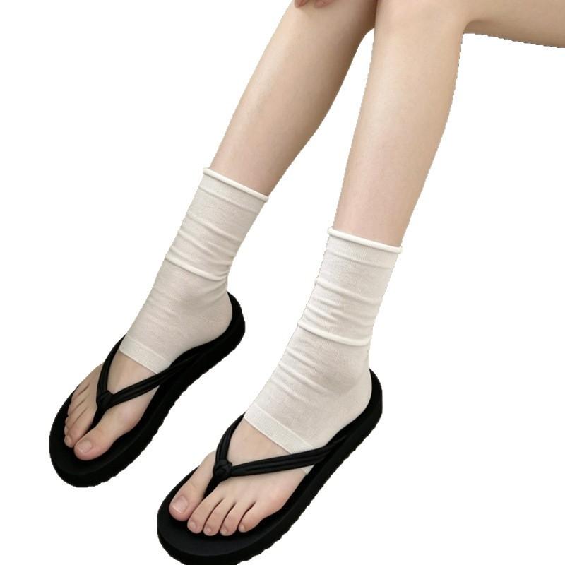 Summer Lightweight Stocking Pile-up Socks for Women, Ankle-length Leg Warmers, Versatile Socks