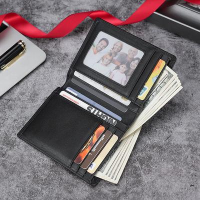 Herren Business Geldbörsen Leder Reißverschluss Kurze Münztasche Multi-Card Fotohalter Eisenrand Koreanische Männer Geldbörse