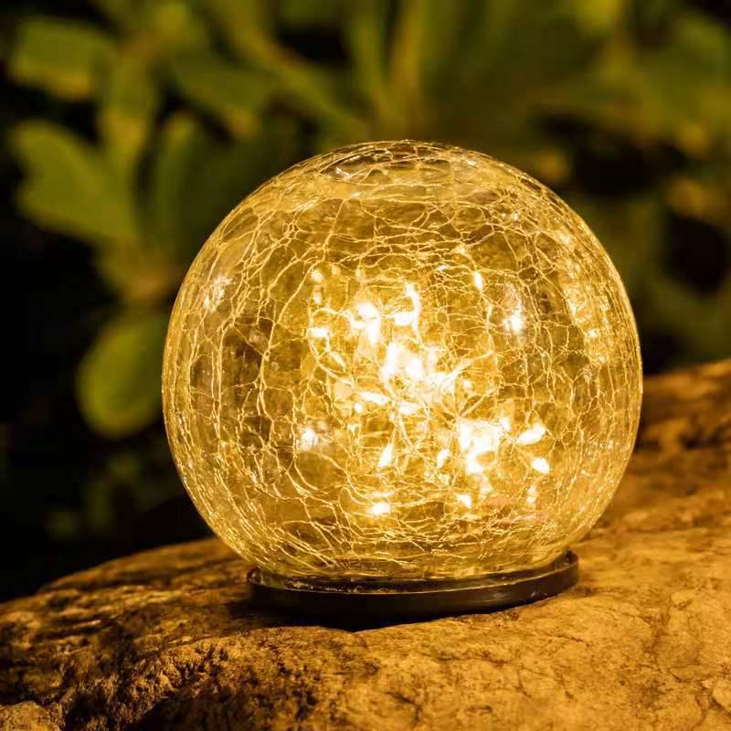 Solar Crackle Patio Light - Outdoor Waterproof Garden Landscape Lamp
