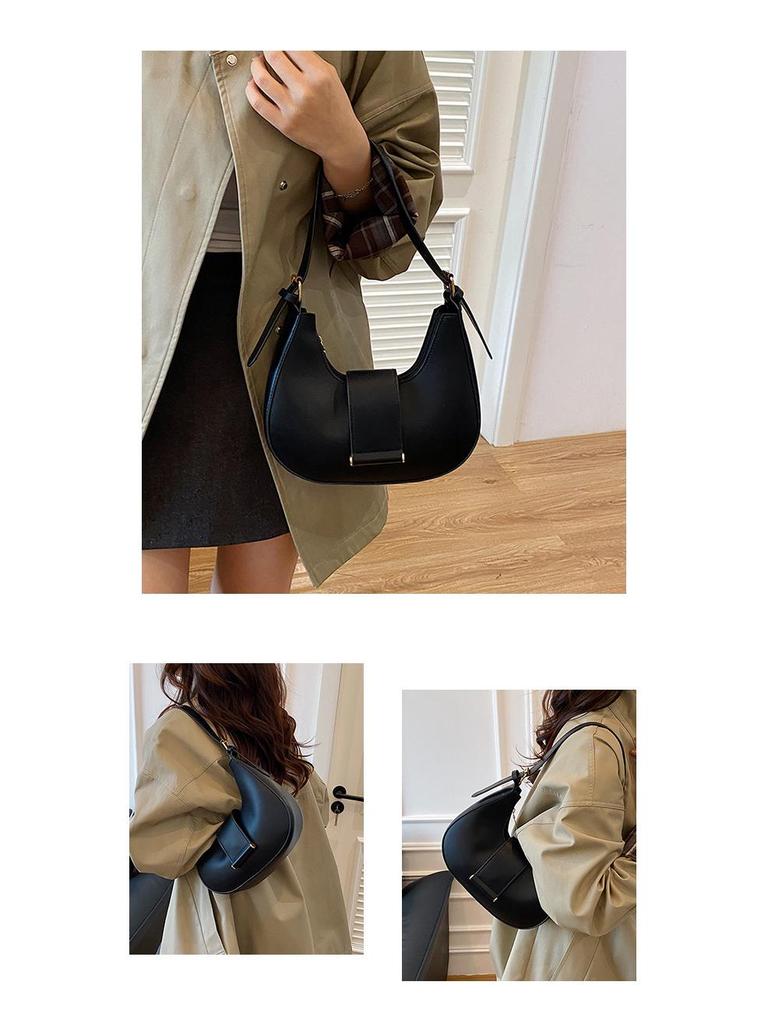 Solid Color Stylish Single Shoulder Underarm Women's Bag - 2025 Autumn/Winter Collection