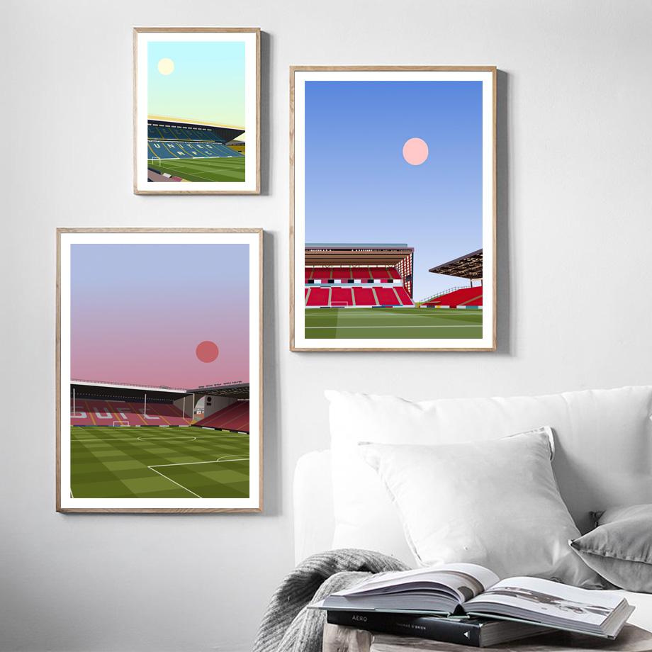 Minimalist England Football Stadium Pride Park Posters And Prints Wall Art Canvas Painting Wall Pictures Living Room Home Decor