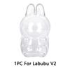 1-3 pcs Protective Case Cover for Labubu Doll V1 V2 V3V4,Plastic Acrylic Display Case for Standing and Seat Series with Keychain