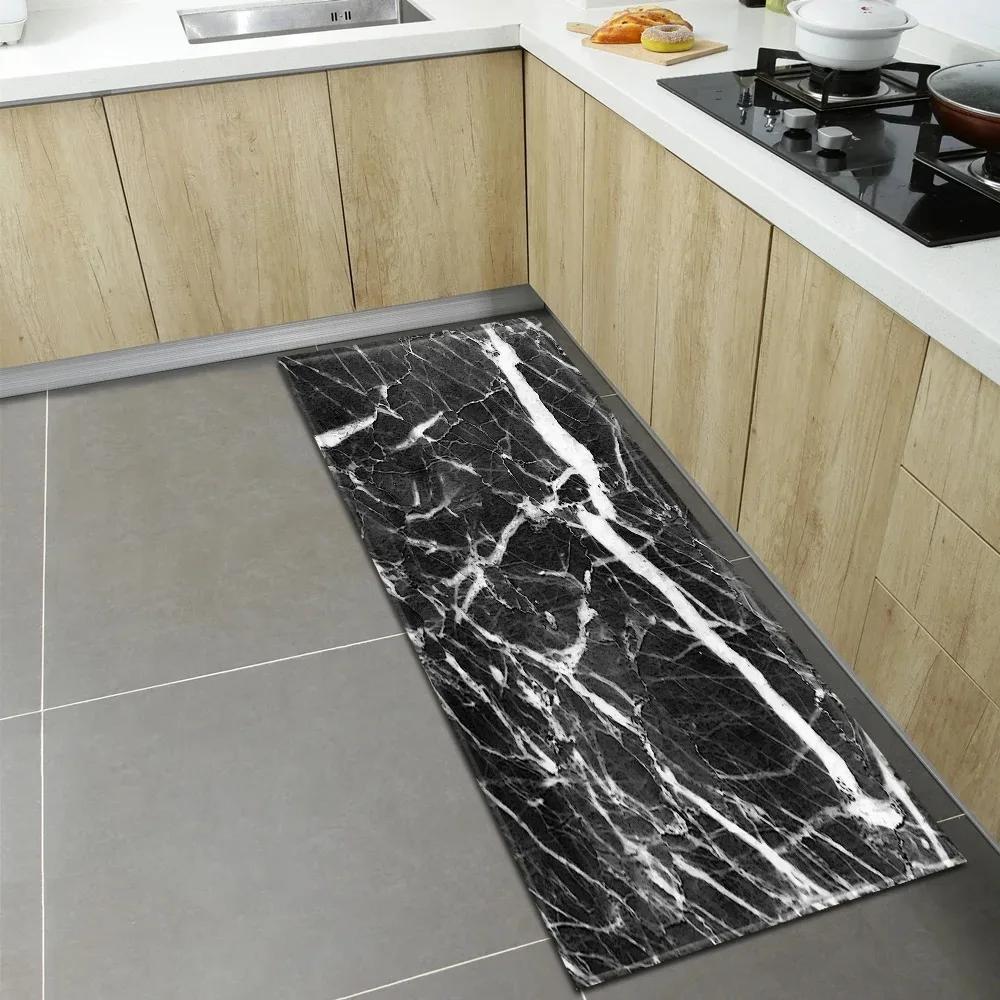 Wzorzysta Mata Podłogowa z Teksturą Marmuru do Domu Kuchni Dekoracja Przed Drzwiami Mata Podłogowa