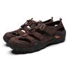 Men's Outdoor Breathable Closed-Toe Leather Sandals - Comfortable, Large Size, Cross-Border Summer Beach Shoes