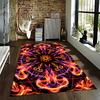 Colorful Abstract Flame Pattern Carpet with Symmetrical Design Suitable for use as an anti-slip for living room bedroom sofas