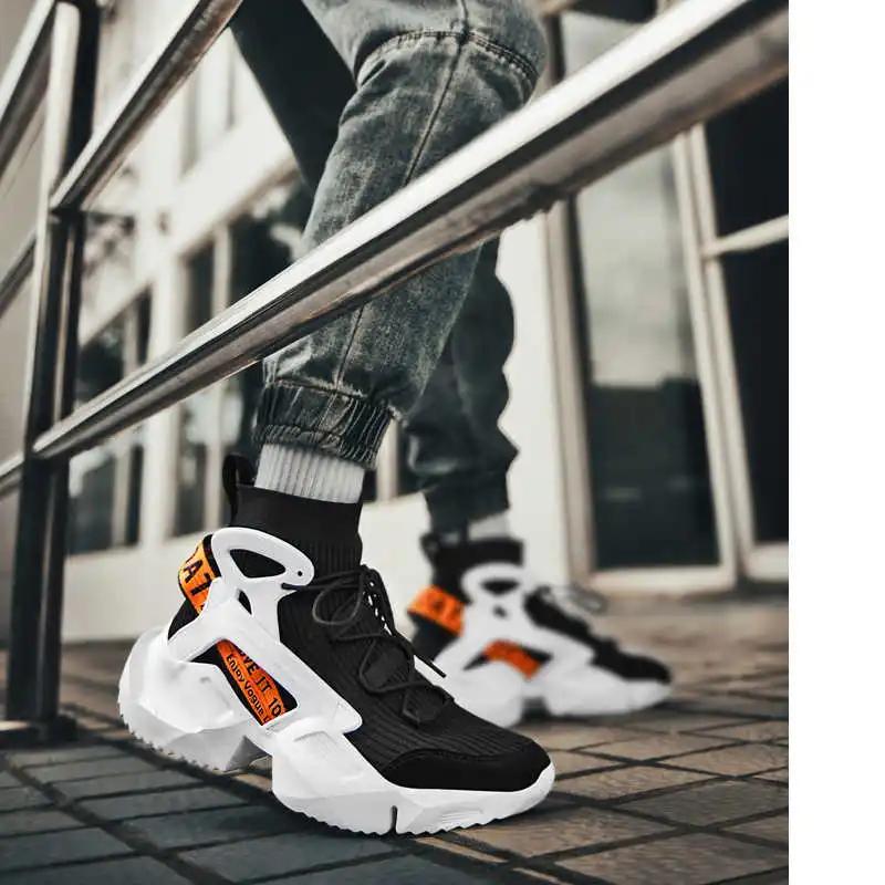 Height Up Flat Sole Man's Deporte Walking Comfortable Sneakers 42 Size Shoes Sport Resale Luxo What's Seasonal Wide Fit