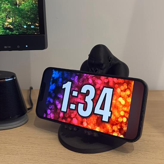 Phone Stand Chimpanzee Shape Ornaments Ergonomic Support 3D Print Holder Anti-Slip Base Stable Phone Support for Desk Home Office Gift Decor