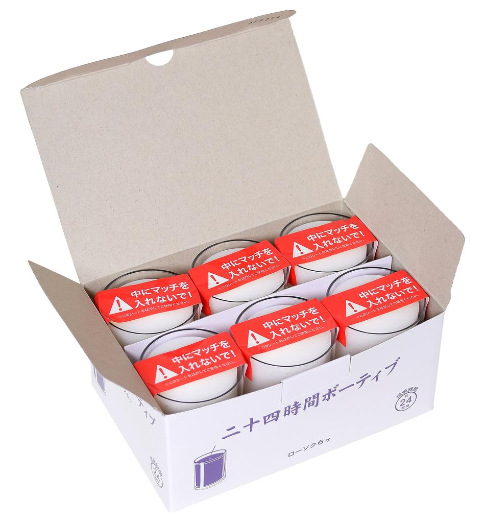 Kameyama Candle Candle Set of 6 In a Cup Preparedness Long-lasting [24-hour Votive] [Candle] [Wax Candle] [Cup] [Power Outage] [Emergency] [Disaster]