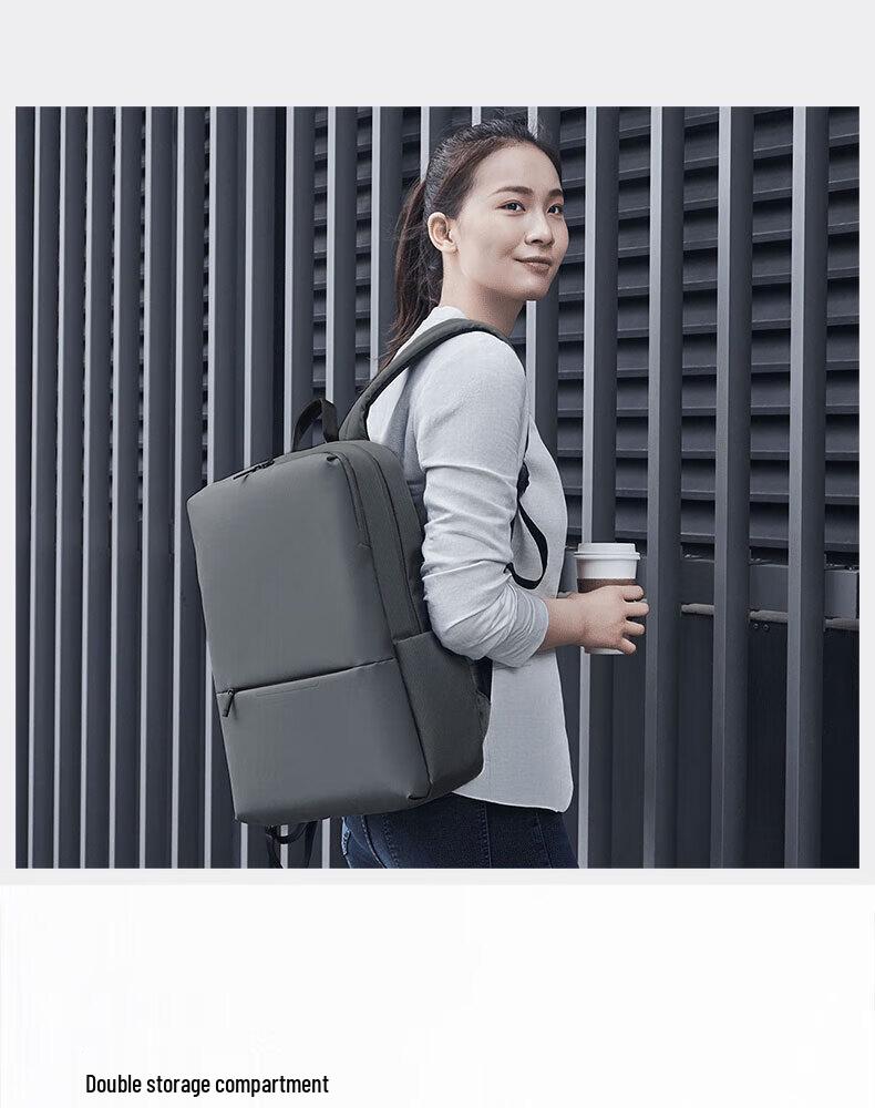 Mi Classic Business Backpack 2: Double Compartment, Shockproof, Large Capacity, Wear-Resistant Laptop Travel & School Backpack.