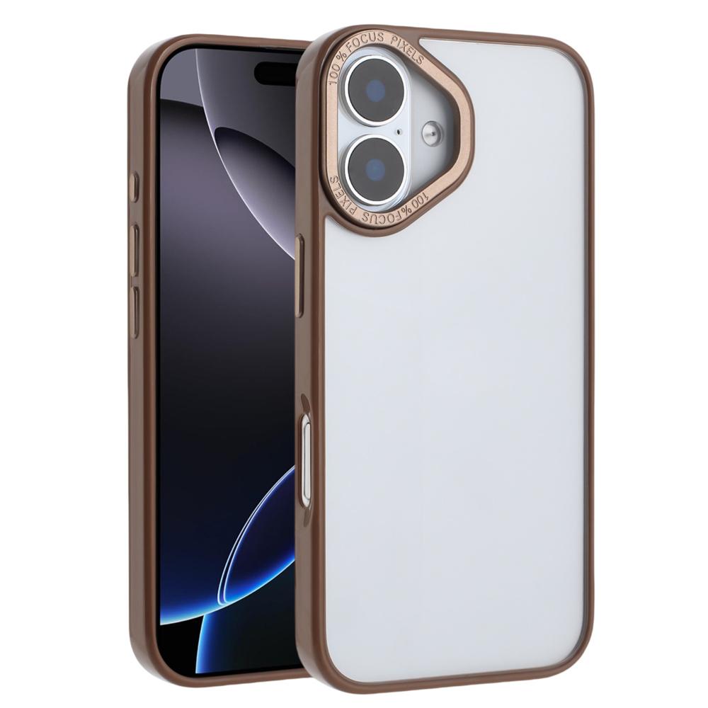 

For iPhone 16 Case TPU+Acrylic Clear Anti-Yellowing Phone Back Cover Desert Gold
