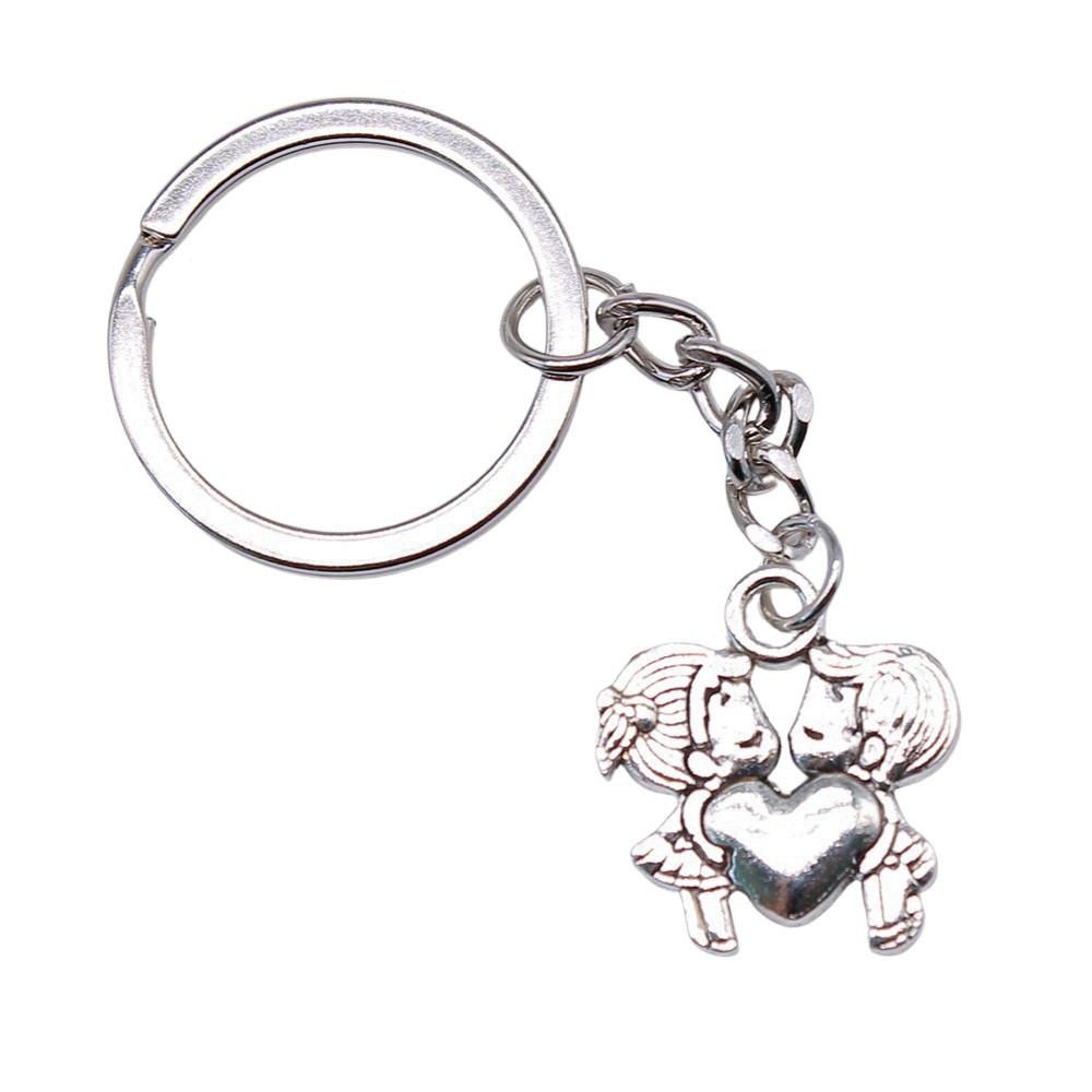 Souvenir Gift Couple Keychain Kiss Charm Lover Key Ring 28mm Ring