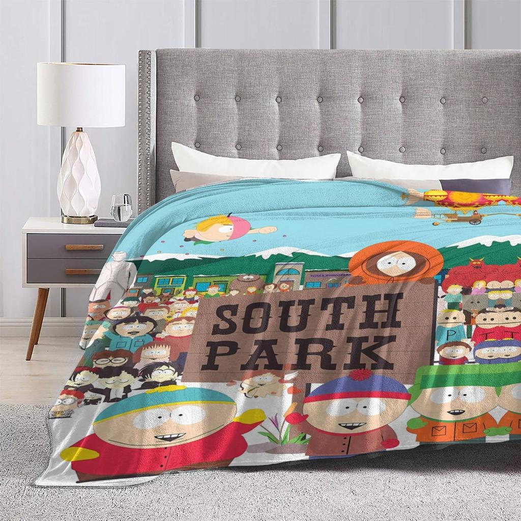 Soft Blankets Camping SOUTHPARK ALL CHARACTERS Throw Blanket Flannel Bedspread For Living Room Street Trend Sofa Bed Cover