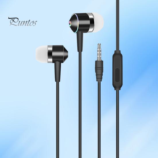 Wired Earphone with Microphone Comfortable Wired Headset Surround Bass Sound In-ear Headphone for Music Call