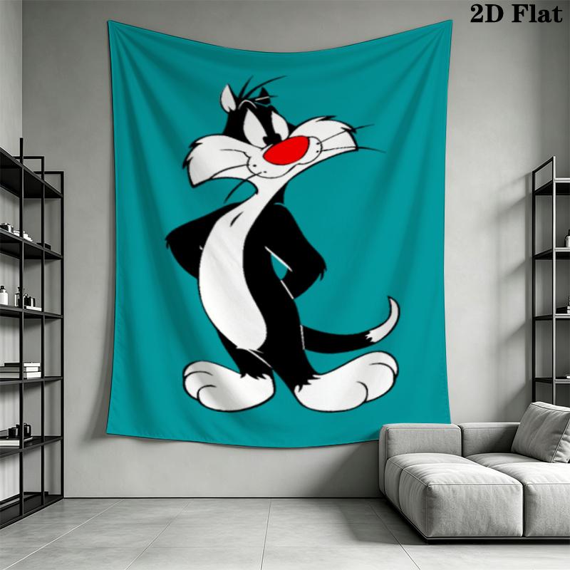 Sylvester the Cat Wall Tapestry Aesthetic Wall Hanging Printed Fabric Blanket Decorative Tapestries for Bedroom Living Room Home Decor