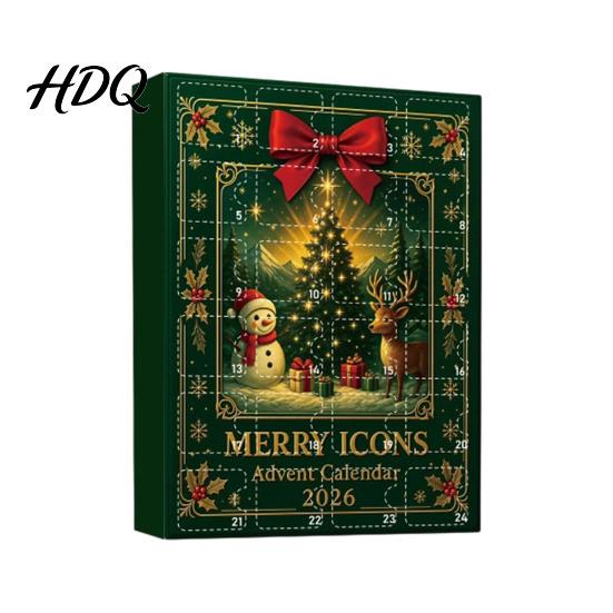 Theme Hanging Ornaments Christmas Advent Calendar 2026 24 Days Countdown with Acrylic Day Gift Box Ornaments Collectible Gifts for Holiday