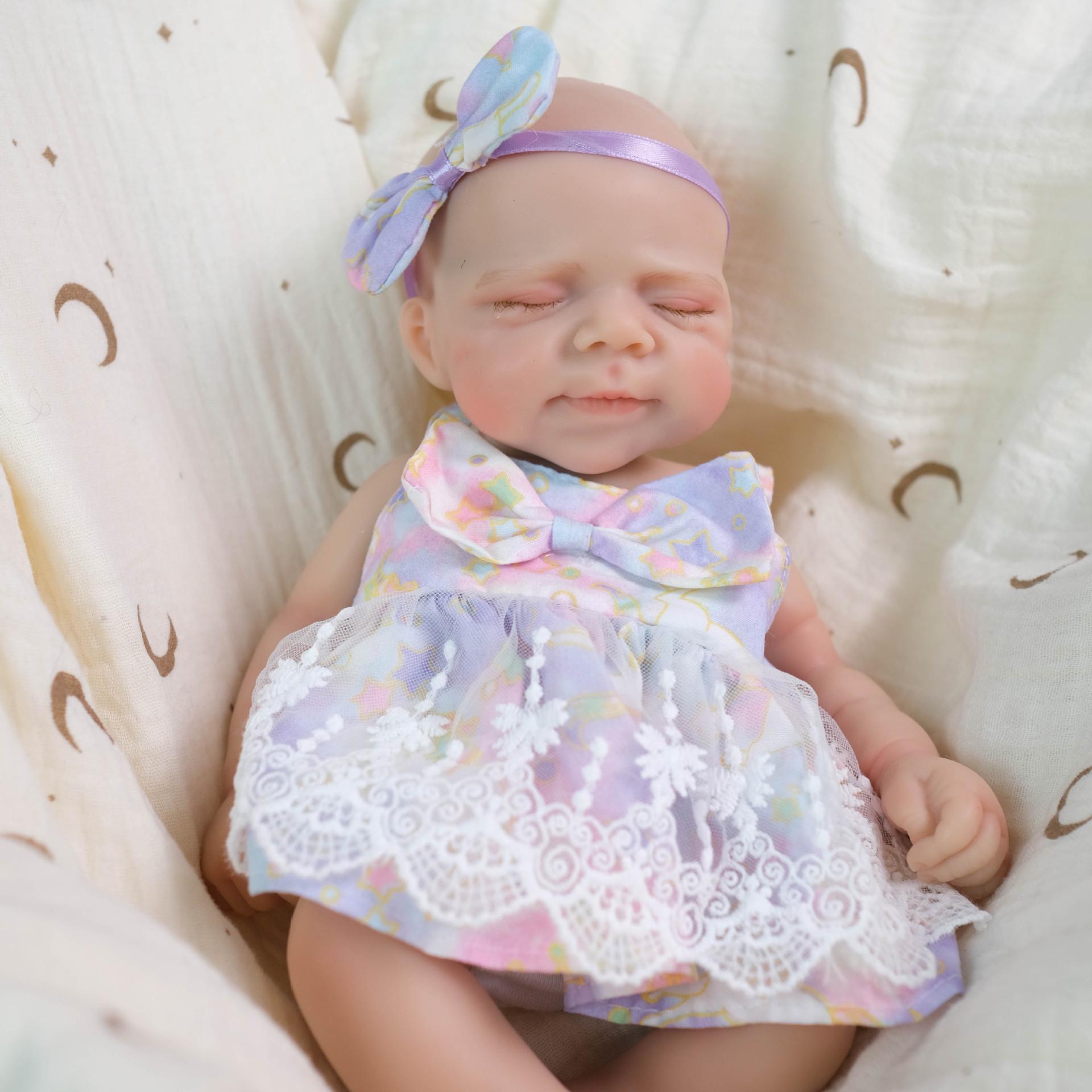 

12-inch Gradient Fairy Dress Realistic Silicone Doll - Perfect Christmas Gift for Children 32 cm як показано кольору