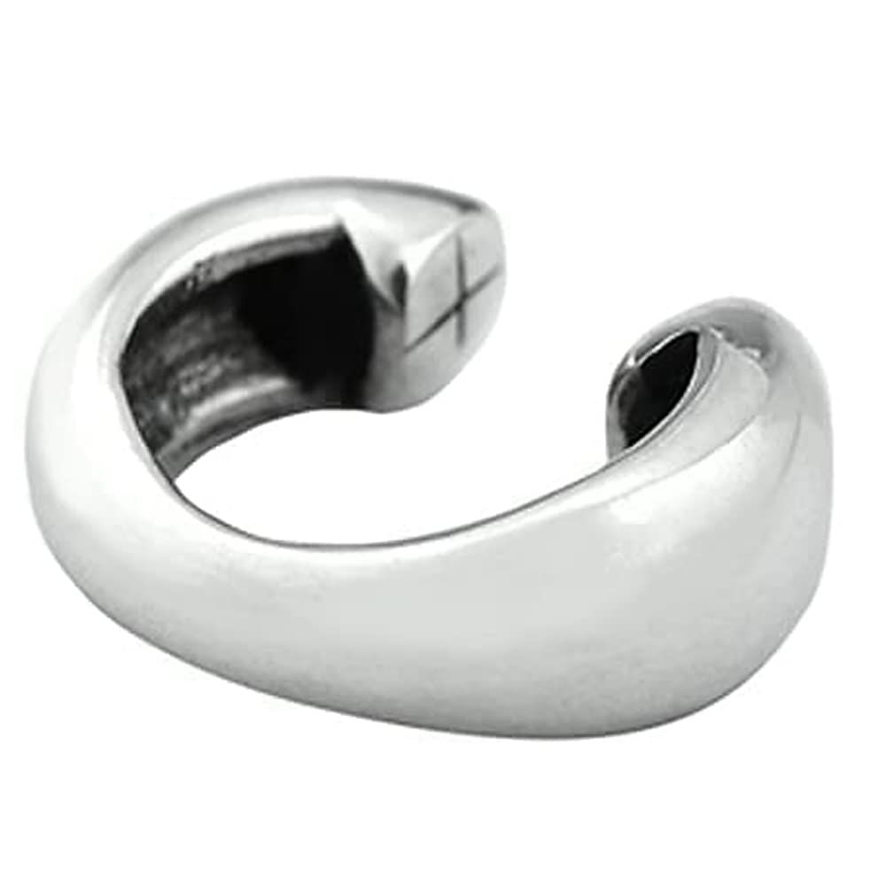 Shinjuku Gin No Kura Simple Round Silver 925 Ear Cuff (Single Ear) - Ear Cuff, Non-Pierced Earring, Ear Clip