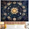 1pz Arazzo Mandala Sole e Luna Boemo - Tessuto in poliestere, lavabile in lavatrice, perfetto per la decorazione di camera da letto e soggiorno